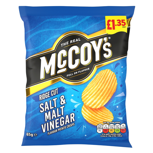 MCCOY'S SALT & MALT VINEGAR CRISPS PMP £1.35 65G