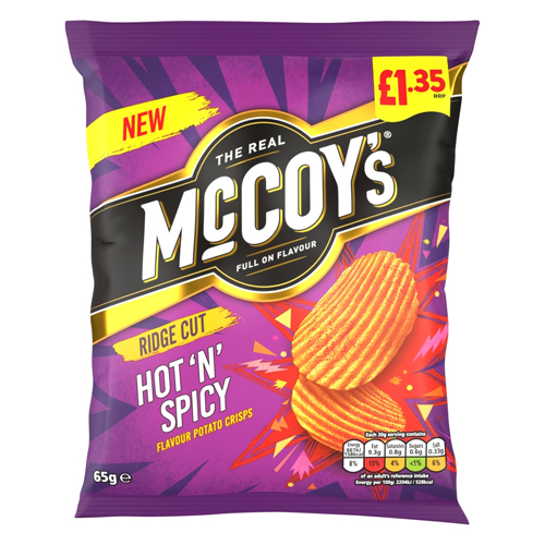 MCCOY'S HOT'N'SPICY SHARING CRISPS PMP £1.35 65G