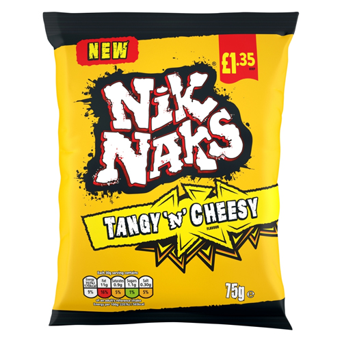 NIK NAKS TANGY 'N' CHEESY GRAB BAG CRISPS PMP £1.35 45G