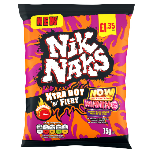 NIK NAKS EXTRA HOT"N'FIERY PMP £1.35 75G