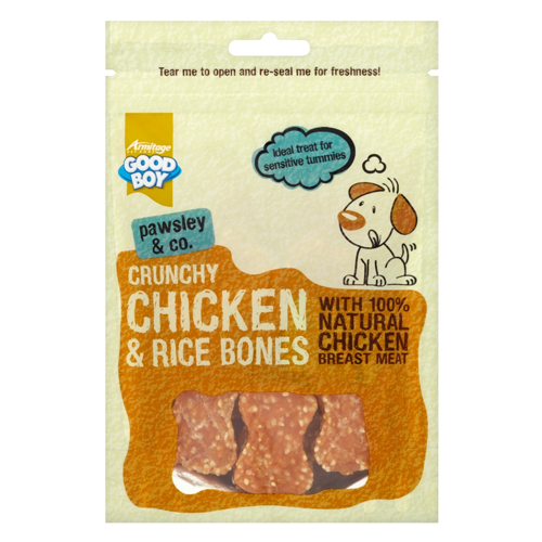 GOOD BOY PAWSLEY & CO. CRUNCHY CHICKEN & RICE BONES 100G