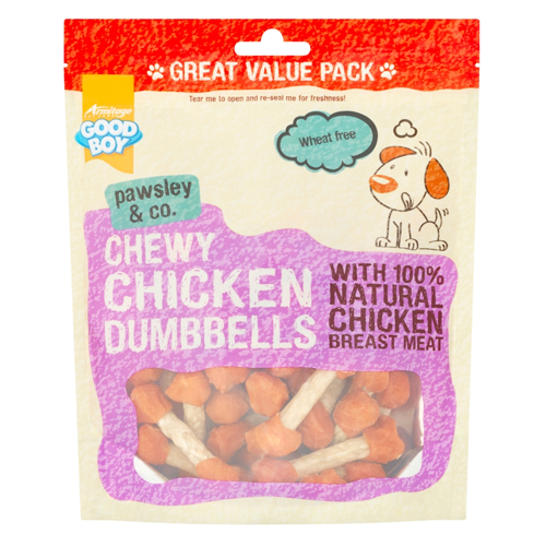 GOOD BOY PAWSLEY & CO. CHEWY CHICKEN DUMBBELLS 350G