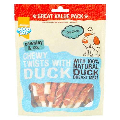 GOOD BOY PAWSLEY & CO. CHEWY TWISTS WITH DUCK 320G