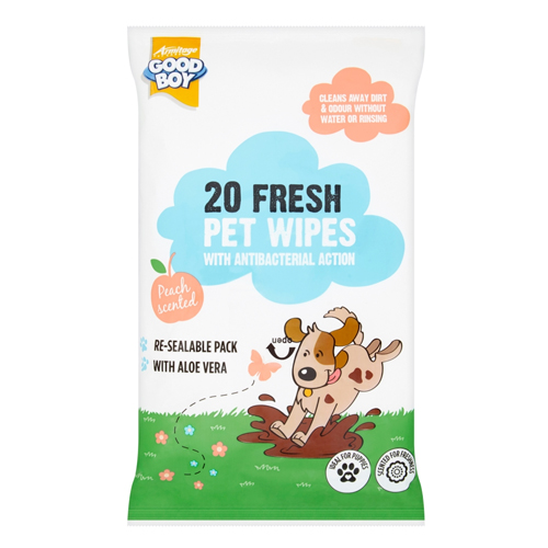 GOOD BOY ANTIBACTERIAL DOG & PUPPY WIPES 20S