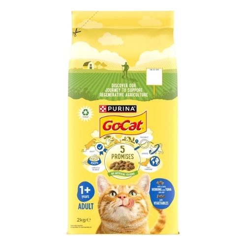 GO-CAT WITH HERRING AND TUNA MIX WITH VEGETABLES DRY CAT FOOD 2KG