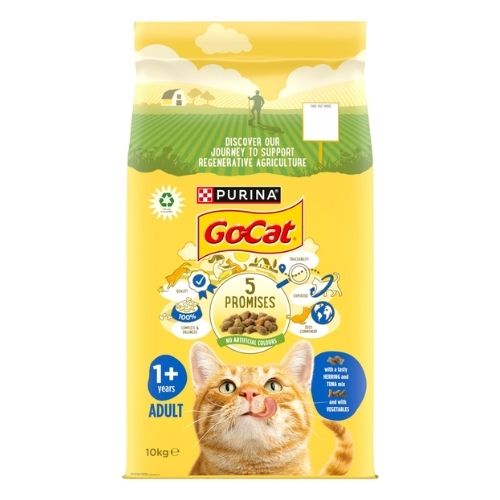 GO-CAT WITH HERRING AND TUNA MIX WITH VEGETABLES DRY CAT FOOD 10KG