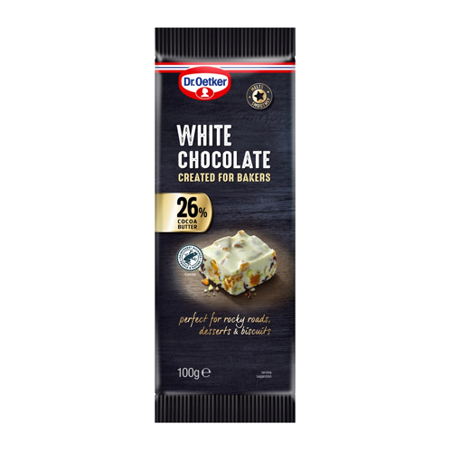 DR.OETKER WHITE CHOCOLATE 26% BAR 100G