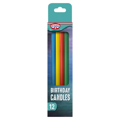DR OETKER RAINBOW BIRTHDAY CANDLES 12S
