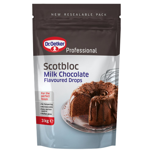 DR.OETKER SCOTBLOC MILK CHOCOLATE FLAVOUR DROPS 3KG