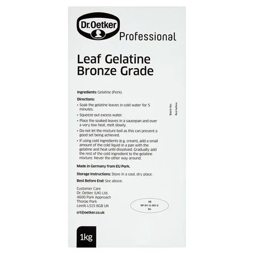 DR.OETKER GELATINE LEAF BRONZE 1KG