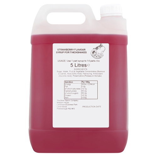 CRUSHA STRAWBERRY FLAVOUR SYRUP FOR THICKSHAKES 5L