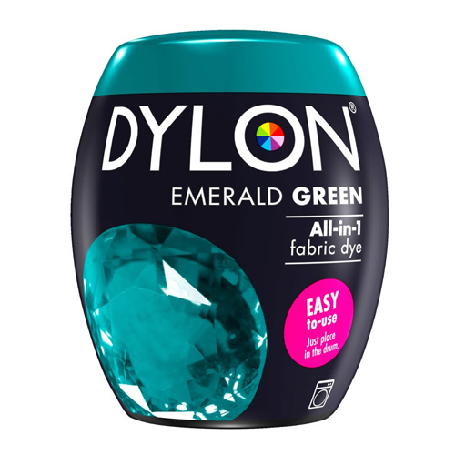DYLON WASHING MACHINE FABRIC DYE POD FOR CLOTHES EMERALD GREEN 350G