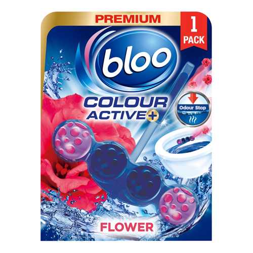 BLOO COLOUR ACTIVE FRESH FLOWERS TOILET RIM BLOCK 50G