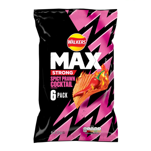 WALKERS MAX STRONG FIERY PRAWN COCKTAIL CRISPS 27G