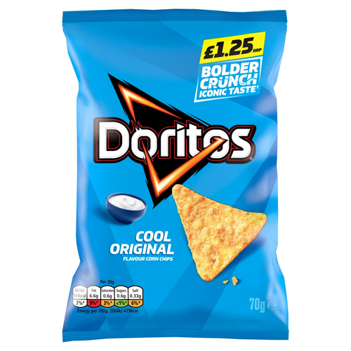 DORITOS COOL ORIGINAL TORTILLA CHIPS PMP £1.25 70G