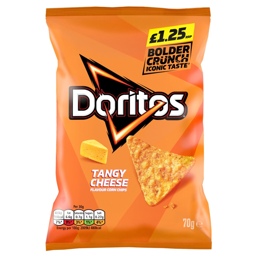 DORITOS TANGY CHEESE TORTILLA CHIPS PMP £1.25 70G