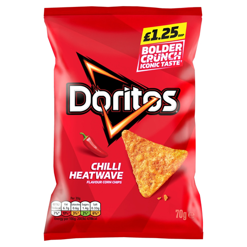 DORITOS CHILLI HEATWAVE TORTILLA CHIPS PMP £1.25 70G