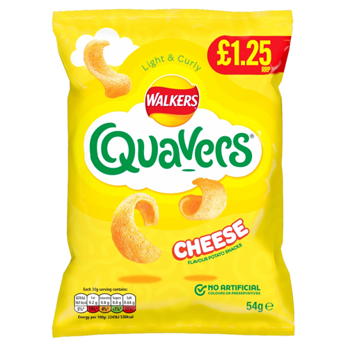 WALKERS QUAVERS CHEESE PMP £1.25 18X 54G