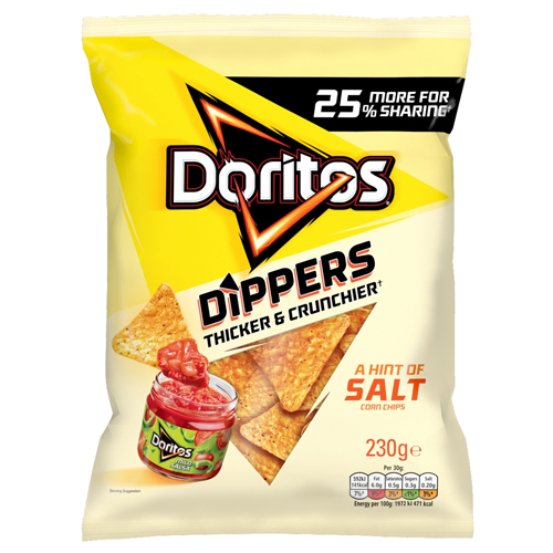 DORITOS DIPPERS A HINT OF SALT SHARING TORTILLA CRISPS 230G