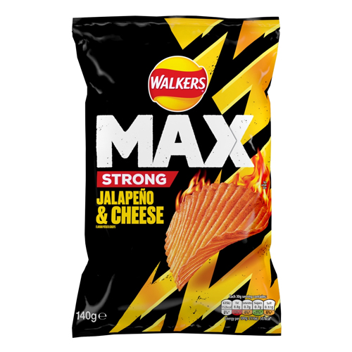 WALKERS MAX STRONG JALAPEÑO & CHEESE SHARING CRISPS 140G