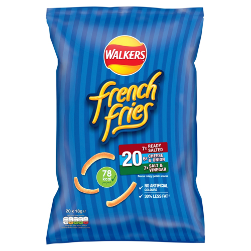 WALKERS FRENCH FRIES VARIETY CRISPS 20PK 18G