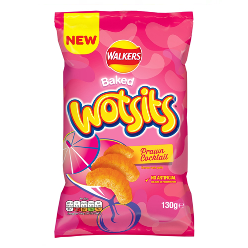 WALKERS WOTSITS PRAWN COCKTAIL SHARING SNACKS CRISPS 130G