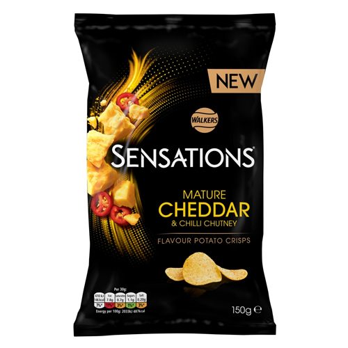 WALKERS SENSATIONS MATURE CHEDDAR AND CHILL CHUT 150G