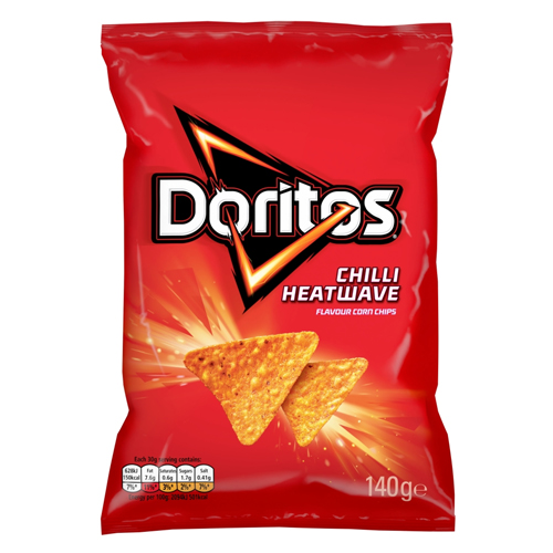 DORITOS CHILLI HEATWAVE TORTILLA CHIPS SHARING BAG 140G