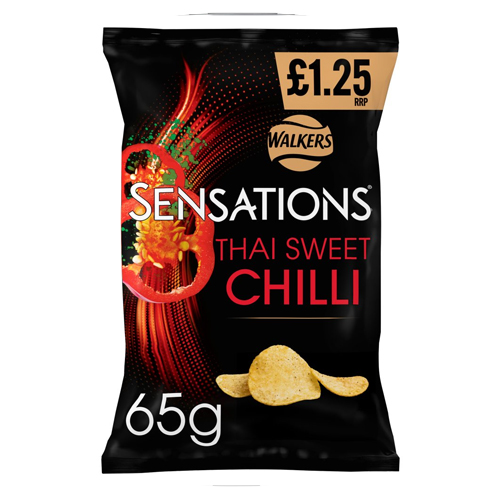 WALKERS SENSATIONS SALT & BLACK PEPPERCORN SHARING CRISPS PMP £1.25 65G