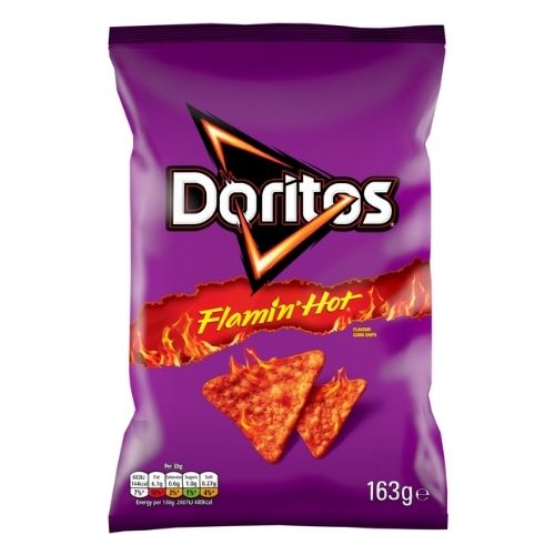 DORITOS EXTRA FLAMIN' HOT SHARING BAG CRISPS 163G
