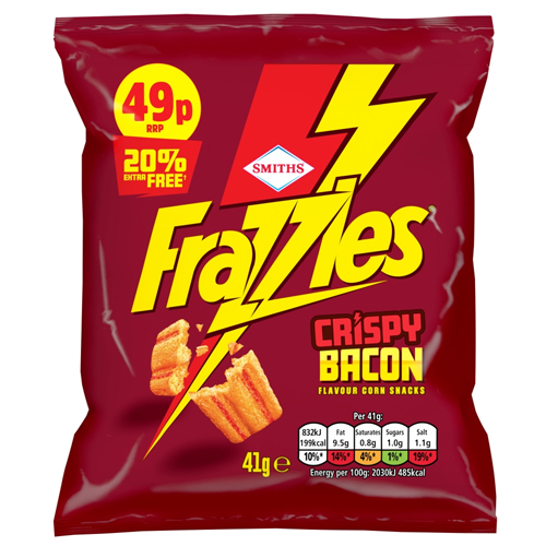SMITH'S FRAZZLES BACON CRISPS PMP 49P 41G