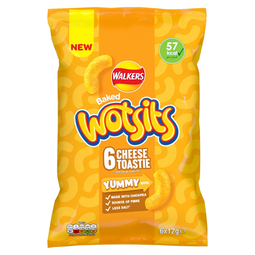 WALKERS WOTSITS CHEESE TOASTIE CHICKPEA CRISPS 6PK 12G