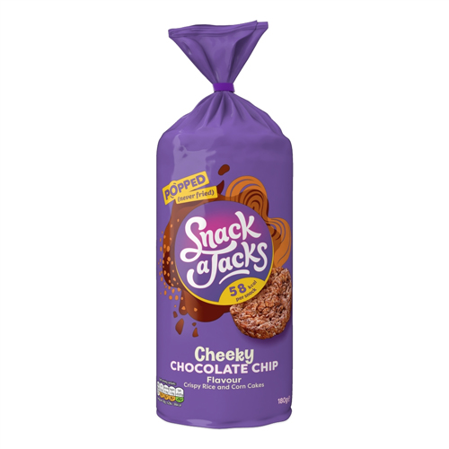 SNACK A JACKS JUMBO CHOCOLATE CHIP SHARING RICE CAKE CRISPS 180G