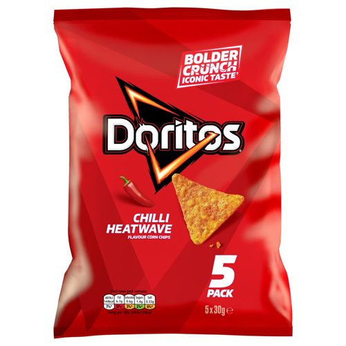 DORITOS CHILLI HEATWAVE TORTILLA CRISPS 5PK 30G