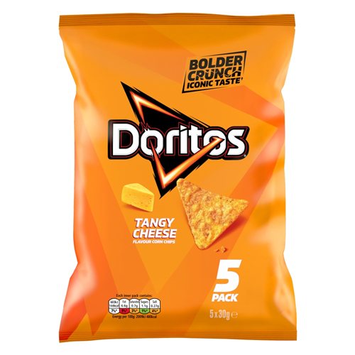 DORITOS TANGY CHEESE TORTILLA CRISPS 5PK 30G