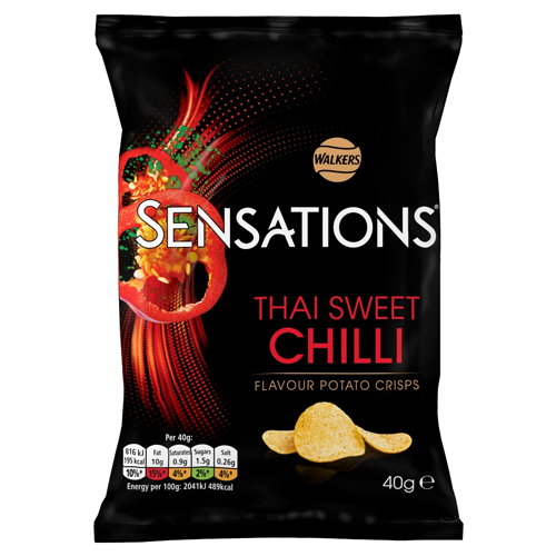 WALKERS SENSATIONS THAI SWEET CHILLI GRAB BAG CRISPS 40G