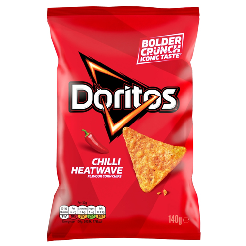 DORITOS CHILLI HEATWAVE TORTILLA CHIPS SHARING BAG 12X 140G