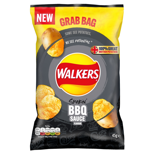 WALKERS BBQ SAUCE GRAB BAG CRISPS 45G