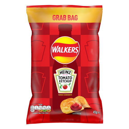 WALKERS HEINZ TOMATO KETCHUP 45G