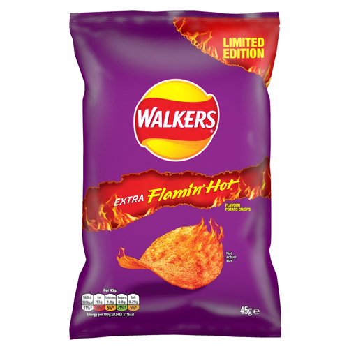 WALKERS EXTRA FLAMIN' HOT GRAB BAG CRISPS 45G