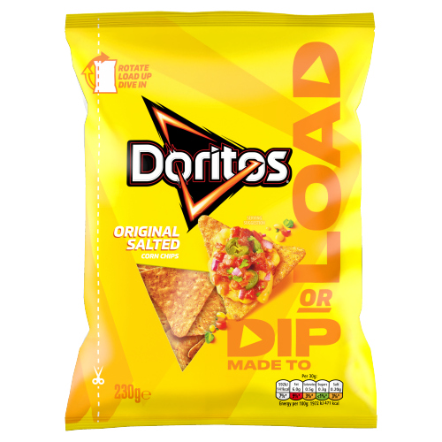 DORITOS DIP OR LOAD SALTED TORTILLA CHIPS SHARING CRISPS 230G