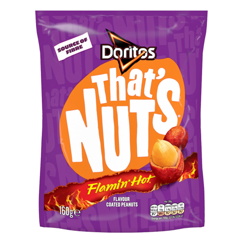 THAT’S NUTS DORITOS FLAMIN’ HOT SHARING COATED PEANUTS 160G