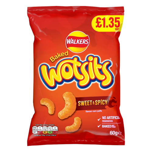 WALKERS WOTSITS FLAMIN HOT PMP £1.35 18X 60G