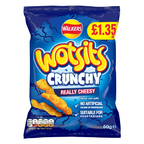 WALKERS WOTSITS CRUNCHY CHEESE PMP £1.35 60G