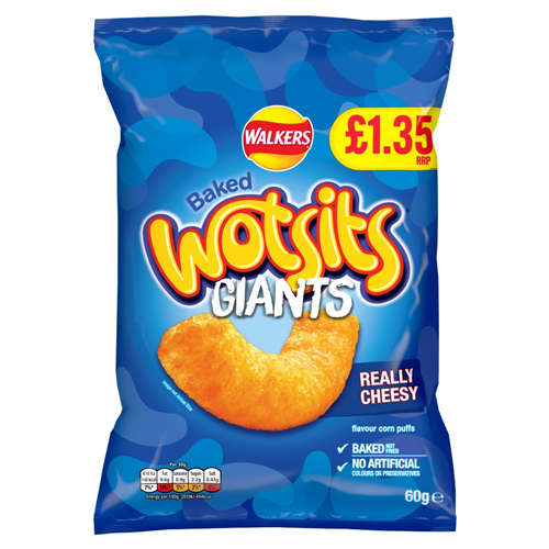 WALKERS WOTSITS GIANTS REALLY CHEESY PMP £1.35 60G