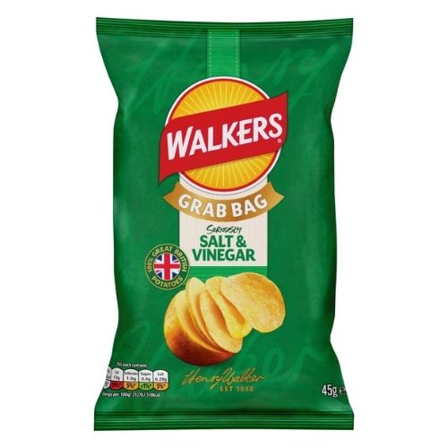 WALKERS CRISPS SALT & VINEGAR 45G