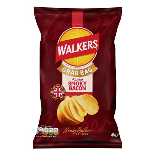 WALKERS CRISPS SMOKY BACON 45G