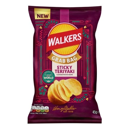 WALKERS CRISPS STICKY TERIYAKI GRAB BAG 45G