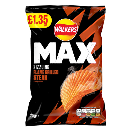 WALKERS MAX PIZZA HUT TEXAS BBQ PMP £1.35 70G