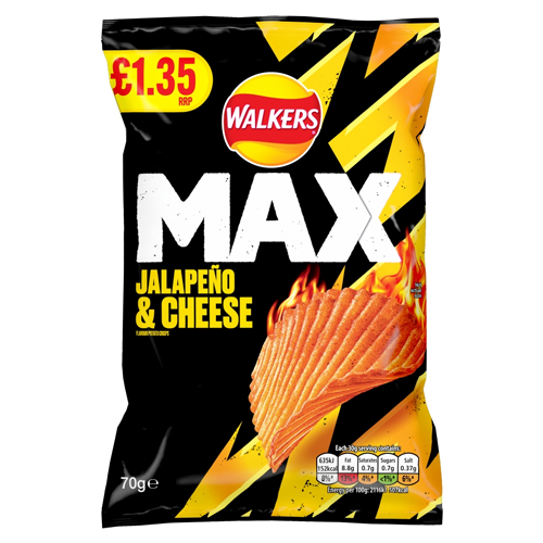 WALKERS MAX PIZZA HUT PEPPERONI FEAST PMP £1.35 70G